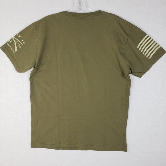 Grunt Style Come and Take It American Flag Patriotic Tee Shirt Green size M - Picture 4 of 8